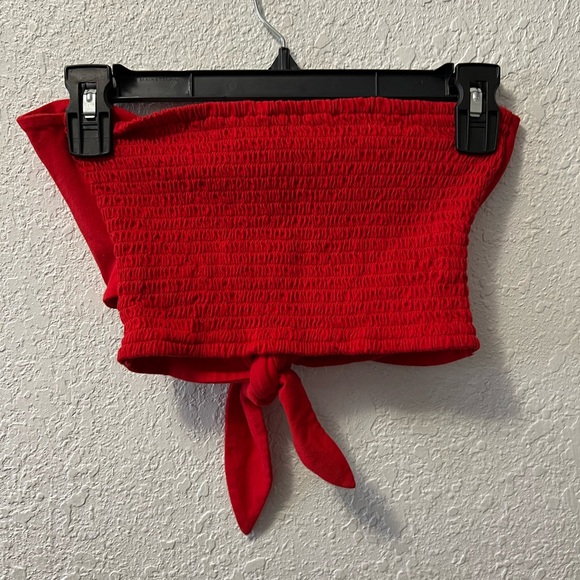 Aritzia Wilfred Daveney Tie Front Tube Crop top - Picture 3 of 6